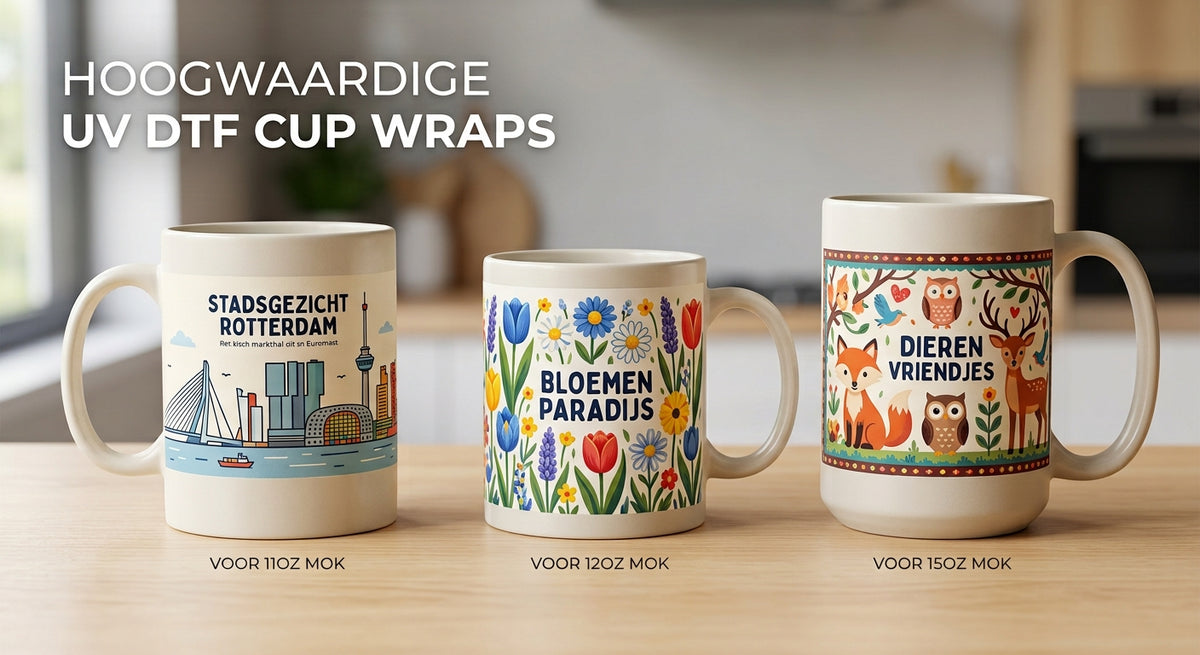 UV DTF Cup Wrap Transfer – Geschikt voor 11oz, 12oz & 15oz Koffiemokken